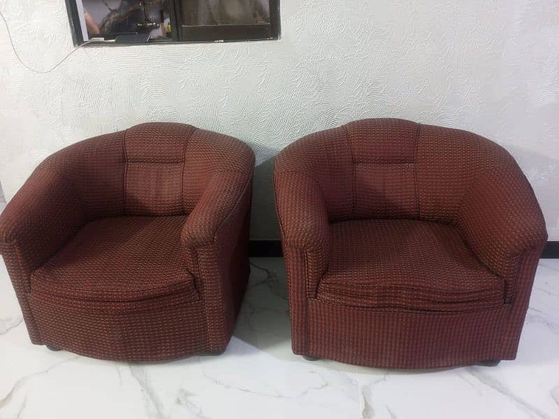 5 seater sofa set mehroon colour 3