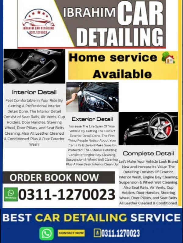 luxury CAR DETAILING Home service 0311-1270023 1