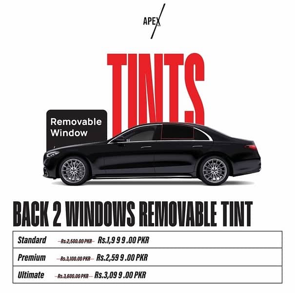 Custom Black Removeable tints For each Cars 1