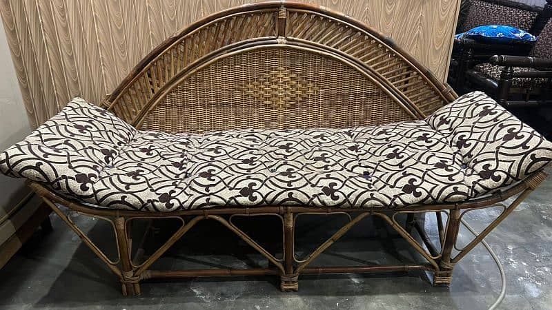 cane wooden sofa 0