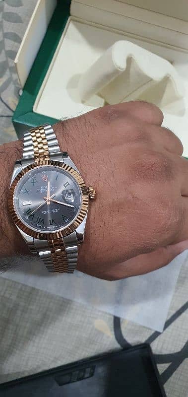 Rolex 41 Wimbledn Rose Gold Grey Dial 5