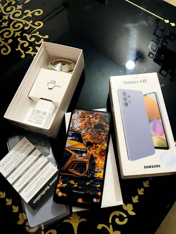 samsung a32 with complete box mobile phone 0