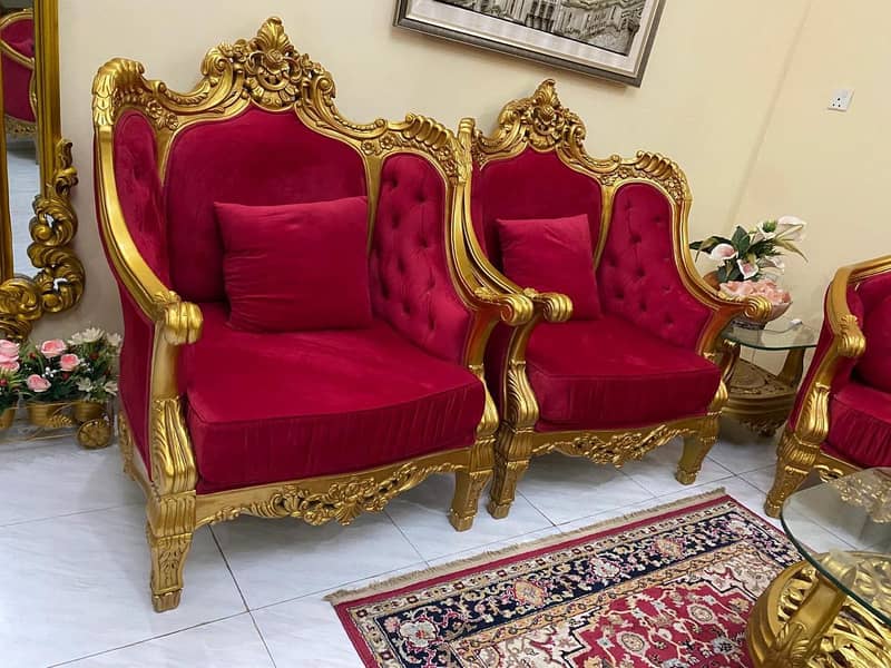 7-Seater Sofa Set – Sheesham Wood (Chiniot Made) For Sale 7