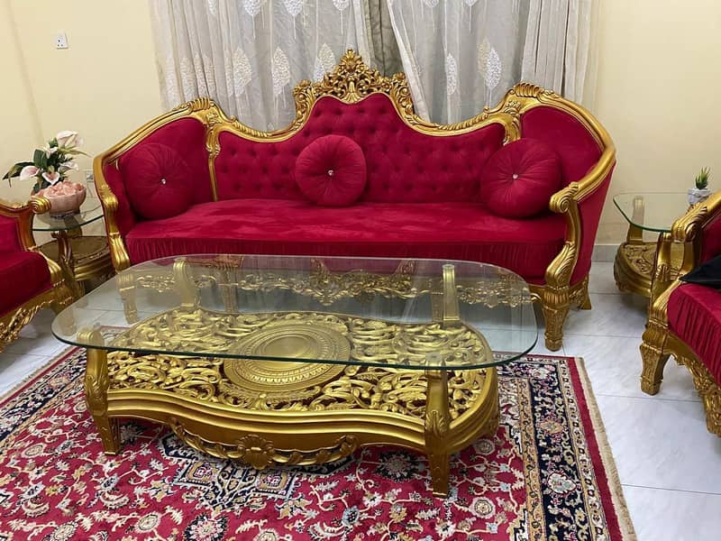 7-Seater Sofa Set – Sheesham Wood (Chiniot Made) For Sale 9