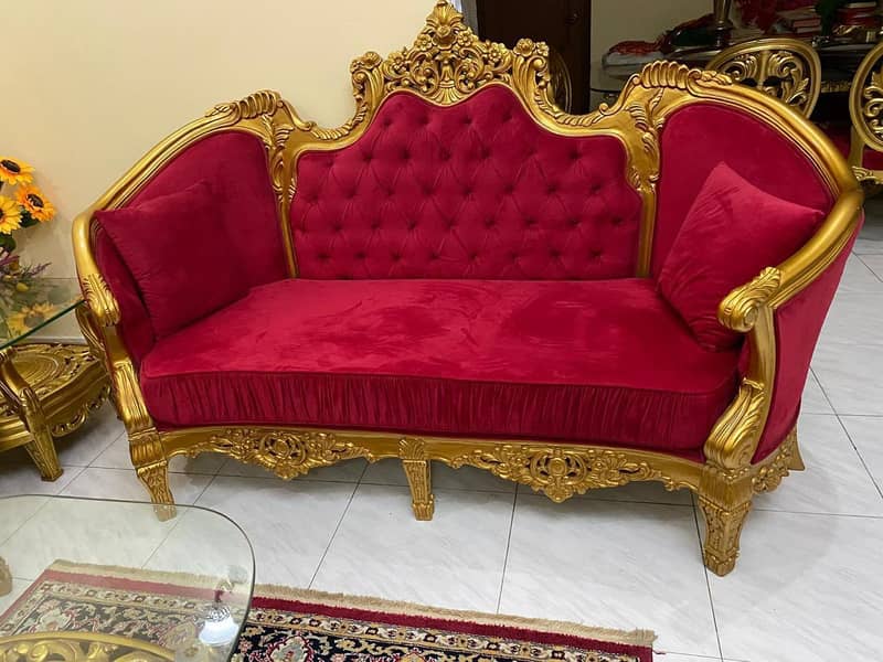 7-Seater Sofa Set – Sheesham Wood (Chiniot Made) For Sale 13