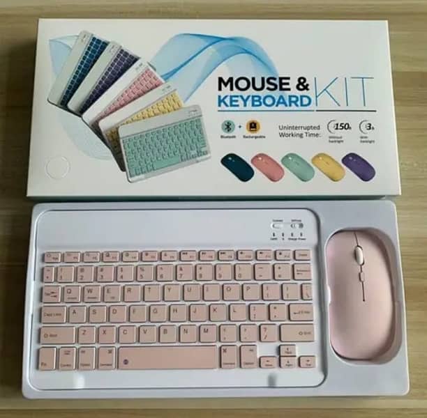 wireless mouse keyboard set mini in assorted colors 0