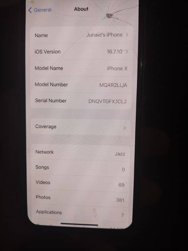 iPhone X PTA Approved 64 GB No issue 0