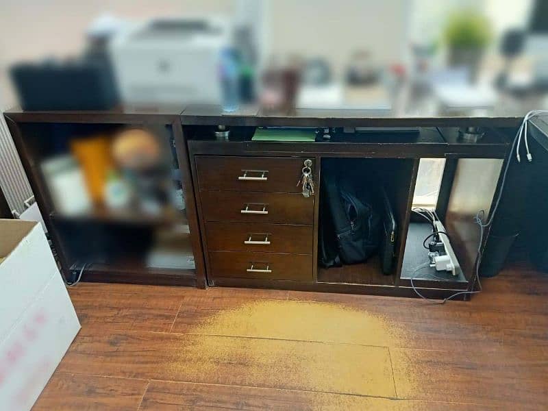 Ececutive Table with Credenza and Cabinets 1