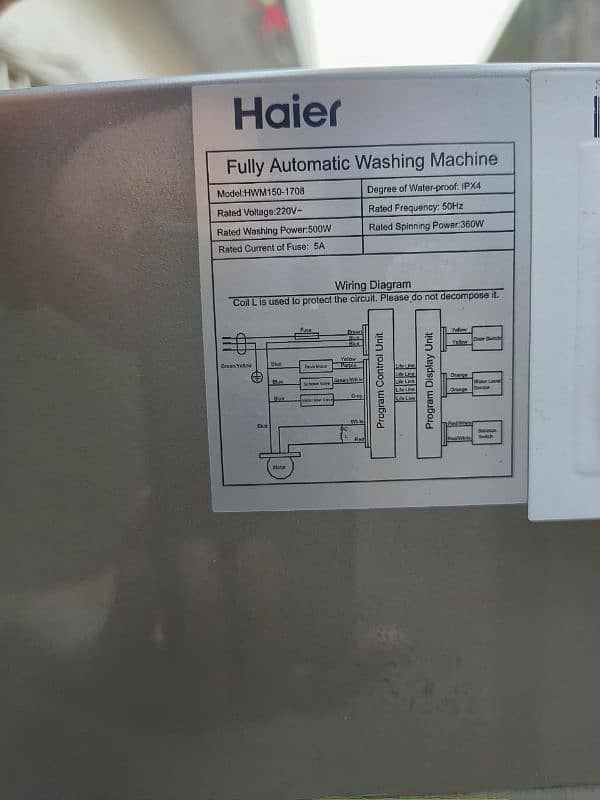 Haier Full Automatic Washing Machine 15KG Slightly Used For Sale 5