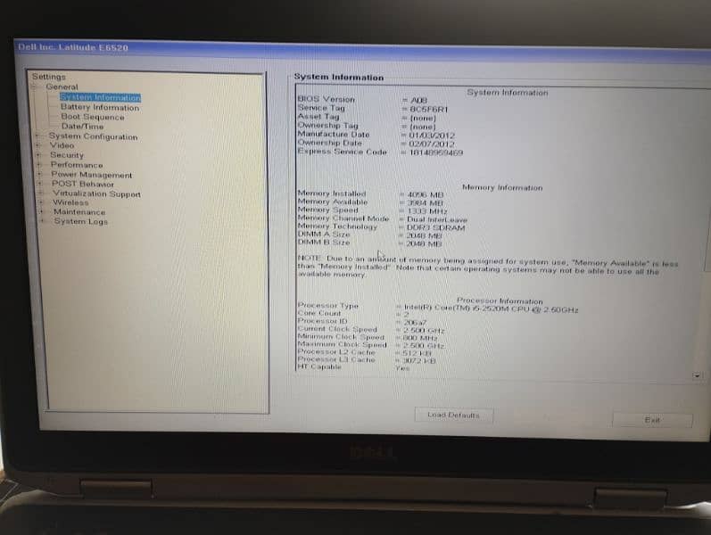 dell E6520 i5 2nd generation large display 0