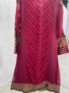 Original barouqe dress red pure chiffon