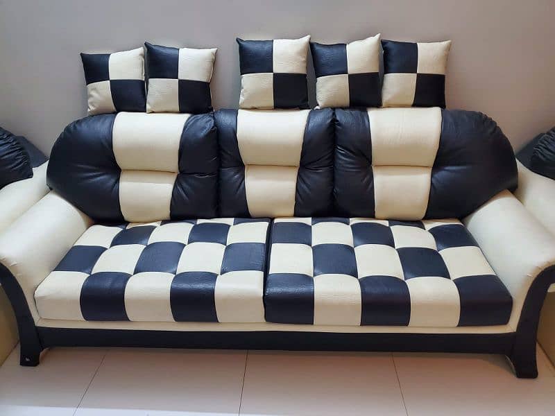 Leather Spring Sofa 7 Seater 0