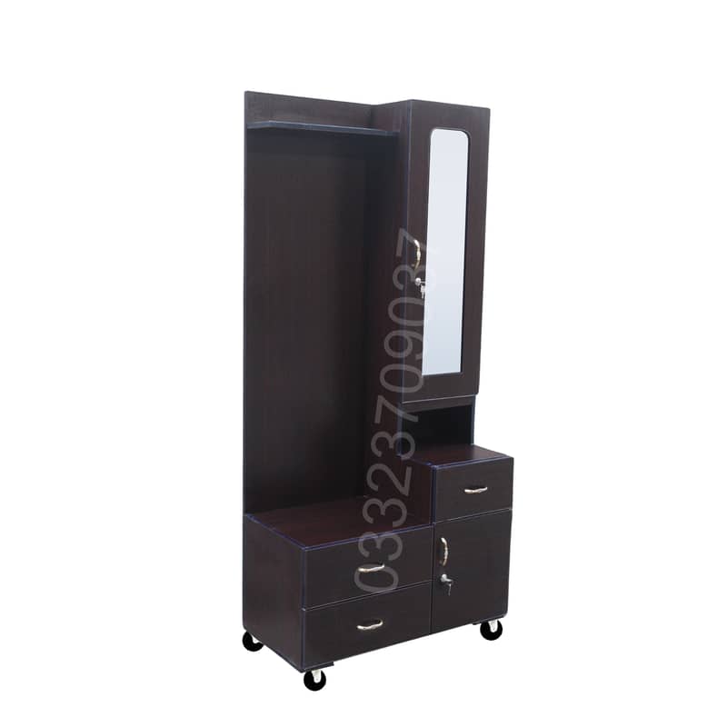 "Multi-Purpose Wooden Wardrobe with Mirror & Storage Drawers" 2