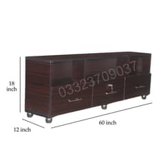 Brown-Ld5 Wooden 5 feet led tv table console table