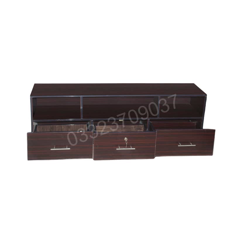 Brown-Ld5 Wooden 5 feet led tv table console table 2