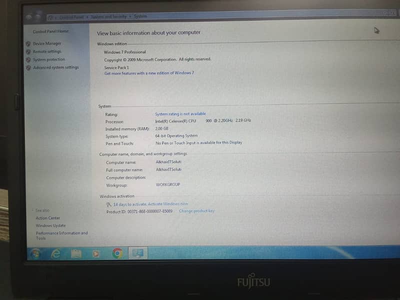 Fujistu lifebook core to duo A450/A 2GB ram with 160 GB hrad 6