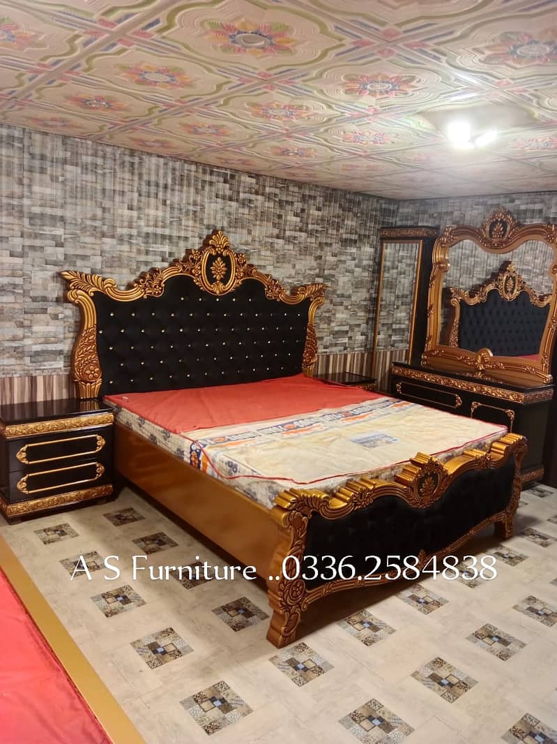 bed/bed set/double bed/wooden bed/king size bed/luxury bed/bed for sa 1