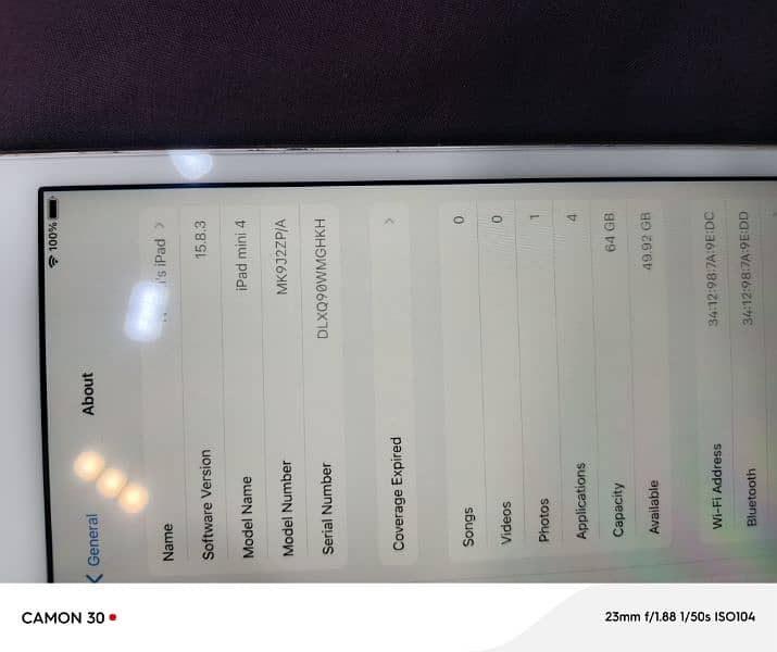 ipad mini 4 64 gb gold colour condition 7/10 2