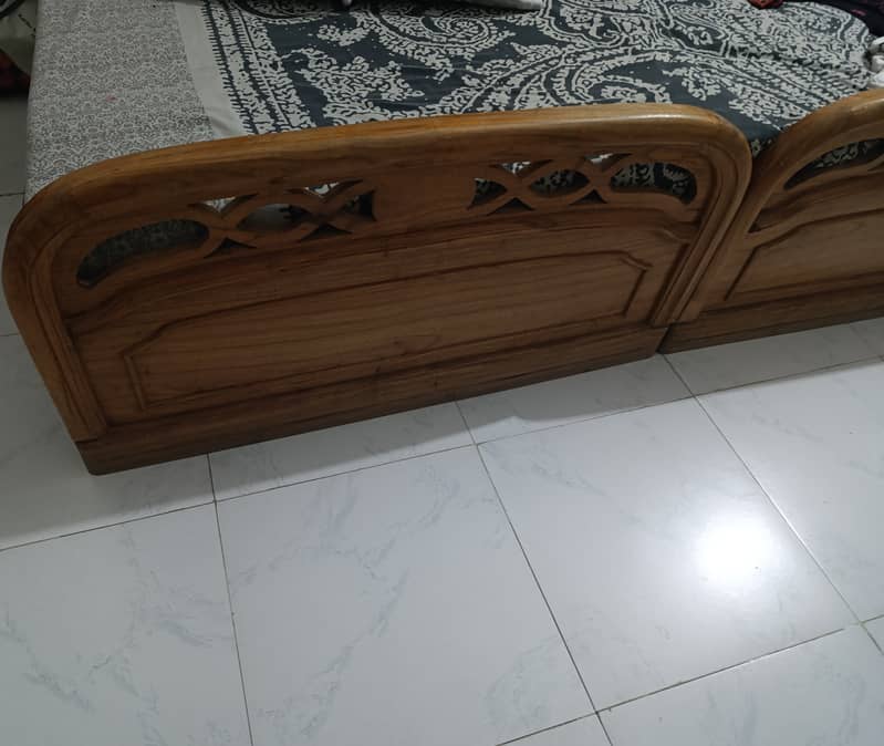 02  wood single bed set with side table 1