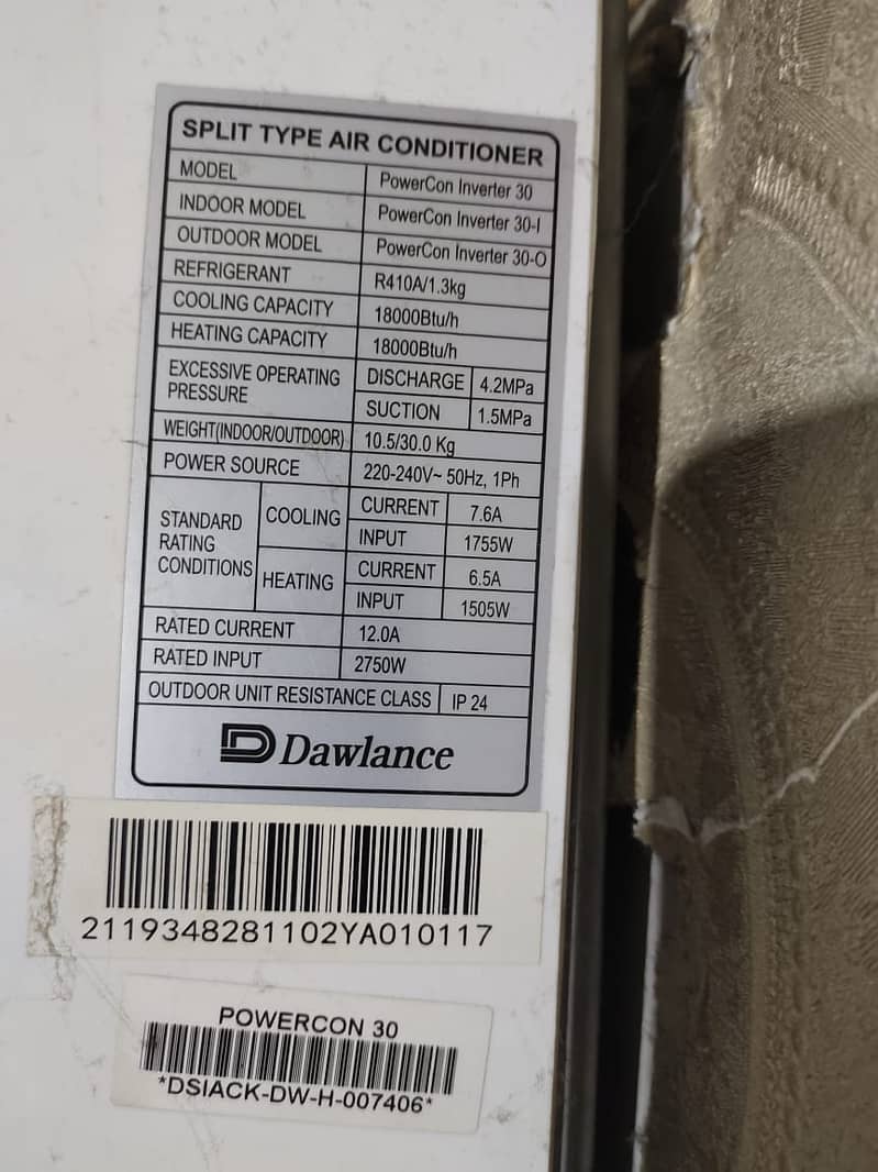 1.5 Ton Dawlance Heat and Cool DC Invertor AC For Sale In Lahore 1