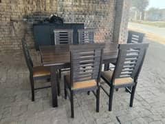 dining table with 6 chairs Tali shesham wood se tayar  03007718509