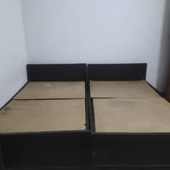 Pure wooden two single bed for sale