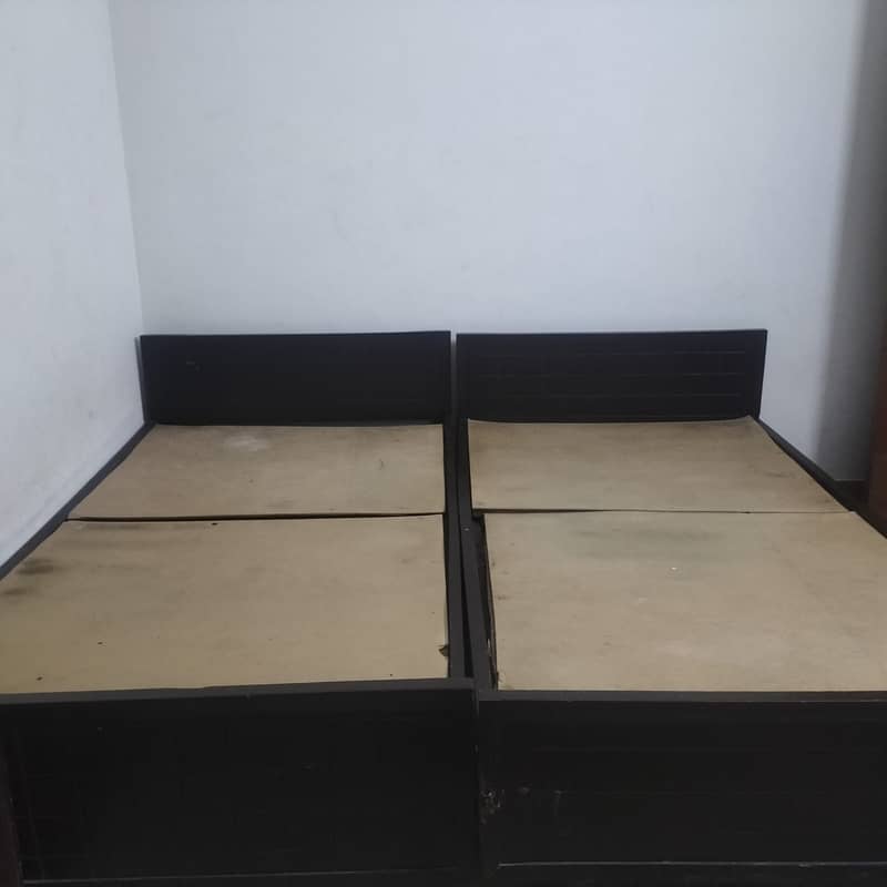 Pure wooden two single bed for sale 0