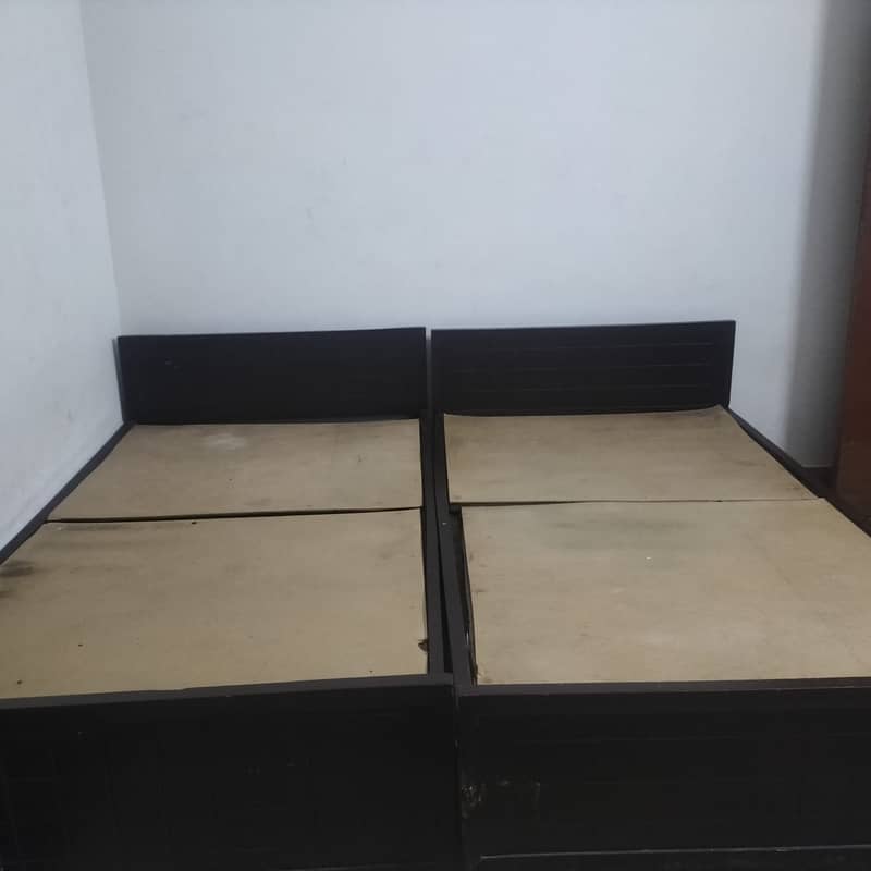 Pure wooden two single bed for sale 1