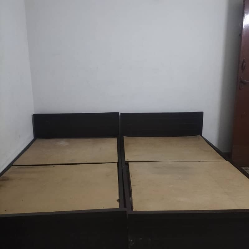 Pure wooden two single bed for sale 2