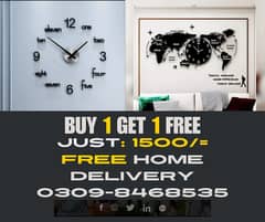 Buy 1 Get 1 Free Clock Deal Available for Home Decoration