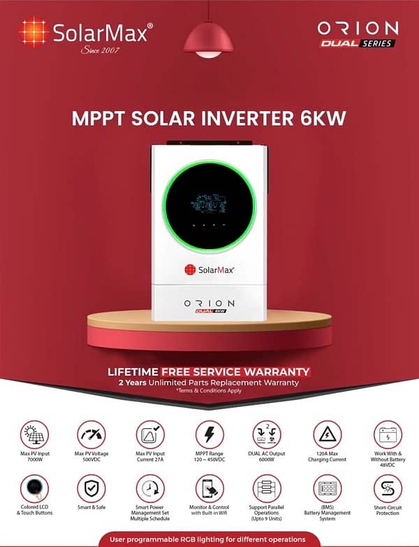 Solor Max Orion 6kw PV 7000 0