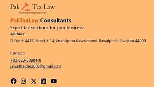 Income Tax Return | Sales Tax | Company Registration | Tax Filer, FBR