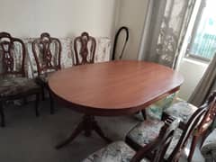 urgent seal wood dining table with 6 chair