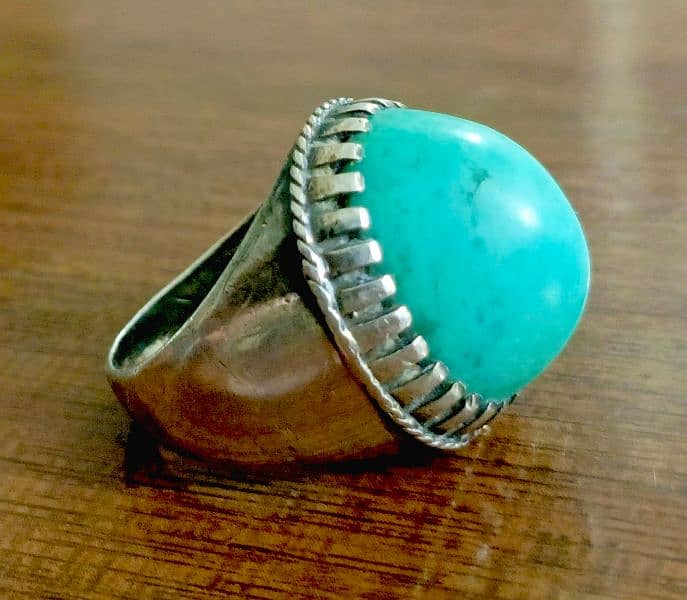 Original 2 Feroza Stone With Chandi Rings For Sale 4