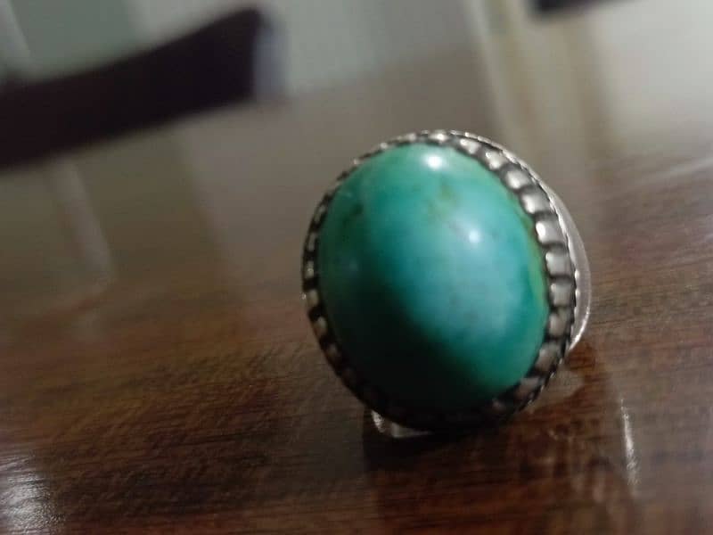 Original 2 Feroza Stone With Chandi Rings For Sale 7