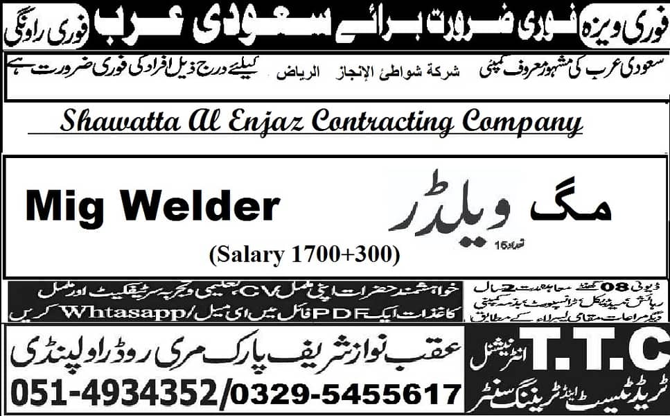 welder Required 1