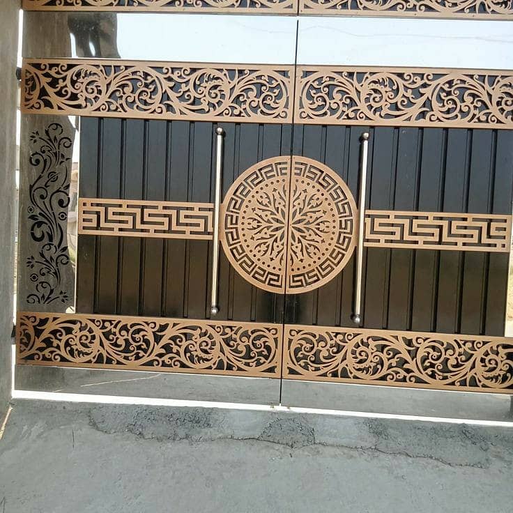 Cnc Work/Main Gate/Cnc Doors/Round Stairs/Sliding Windows/Laser Grill 11