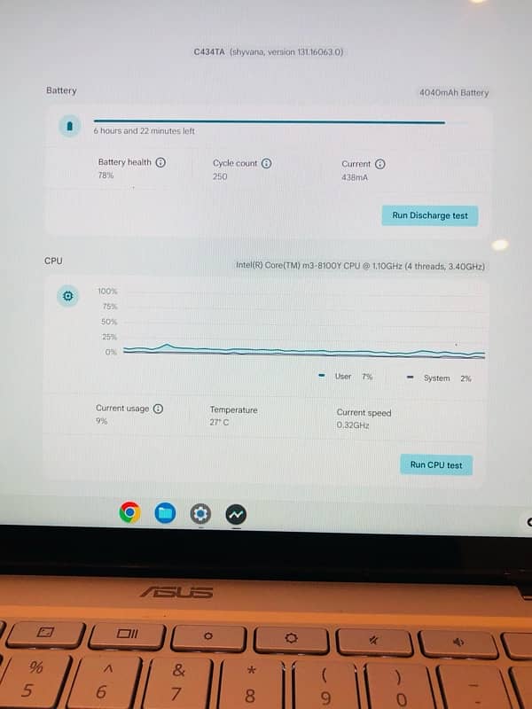 Asus chromebook C434T 8