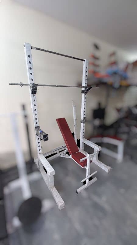 Squat rack smith machine multi gym cable cross over dumbbells pullup 2