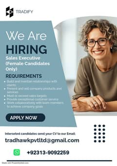 we are hiring female staff