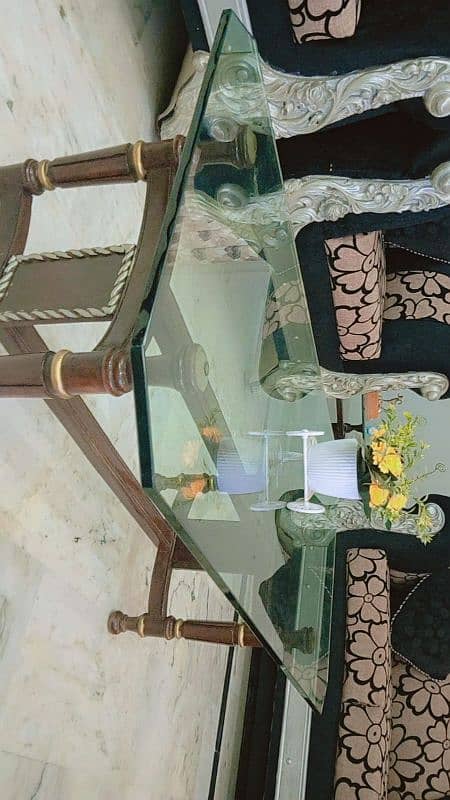 7 seater sofa with center table glsss top for sale 10