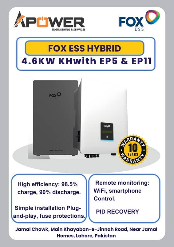 Fox 4.6kw Hybrid with ep5 & ep 11 0