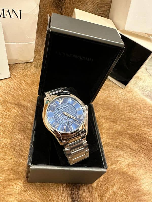 Armani Stainless Steel Blue Dial Watch 1