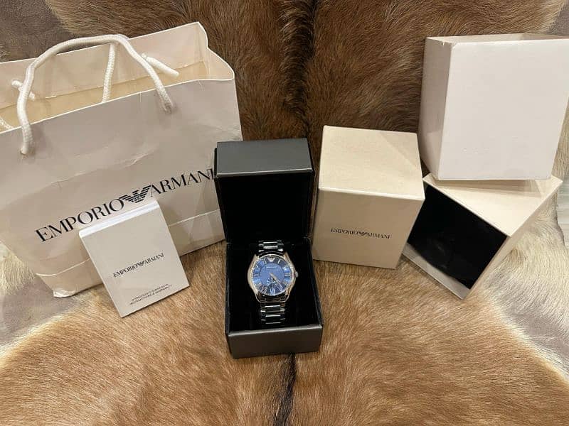 Armani Stainless Steel Blue Dial Watch 3