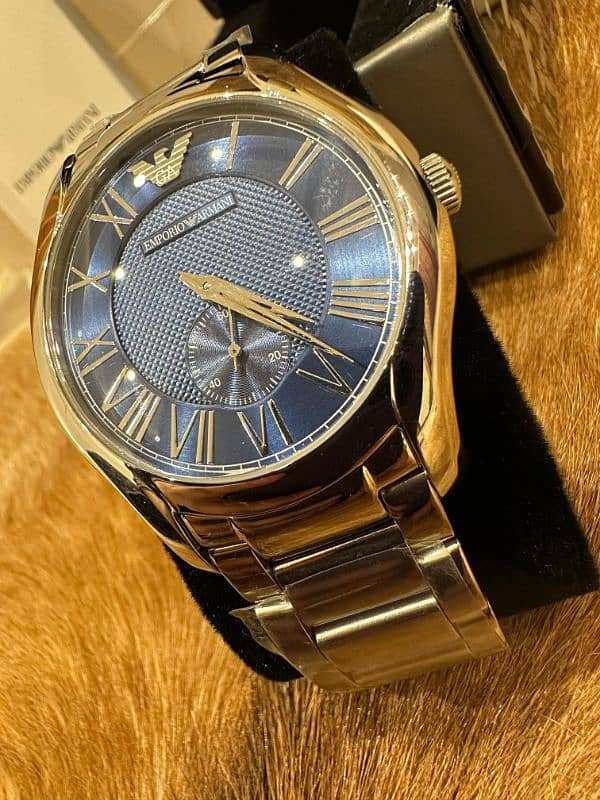 Armani Stainless Steel Blue Dial Watch 8