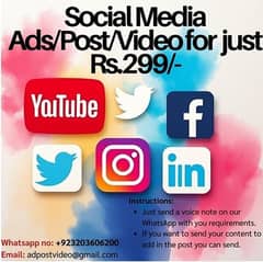 Get an Ad/Post/Video for just 299/-