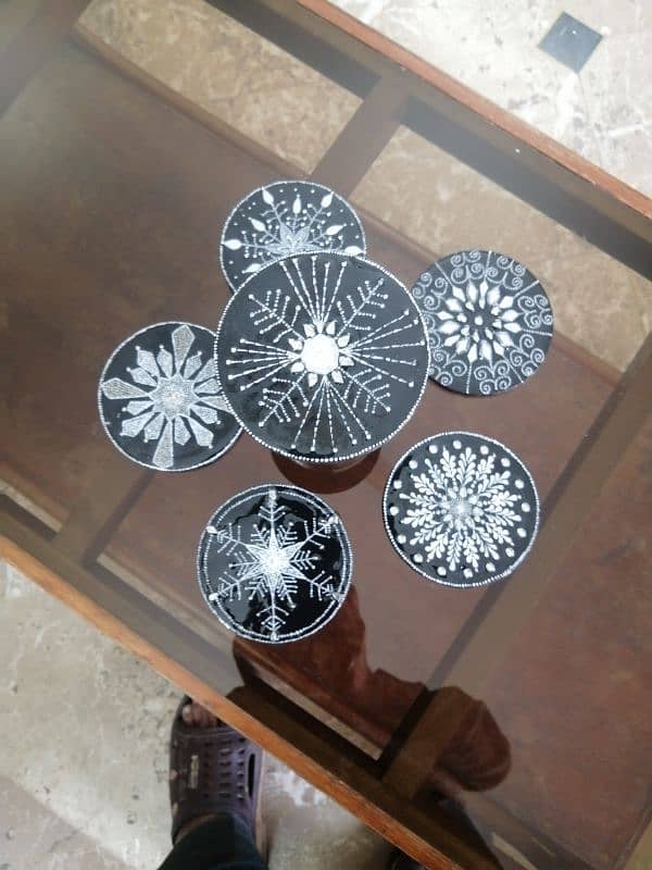 Hand Painted Wooden Glass Coasters 5