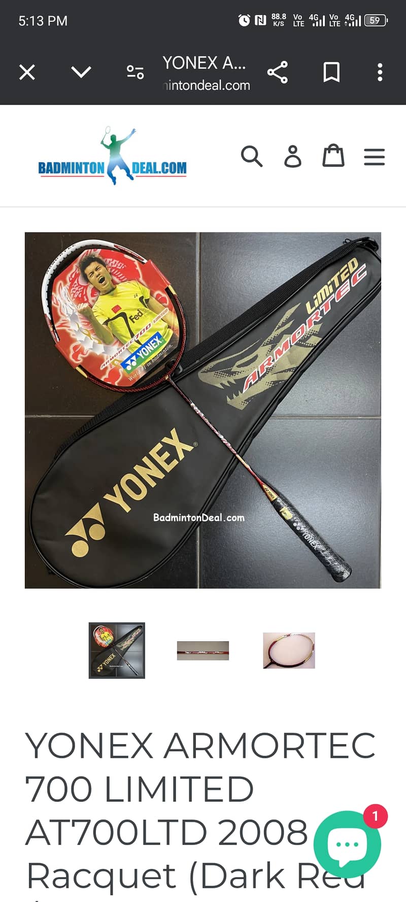 Yonex armortec 700 world limted edition with fessional flexpro strings 3