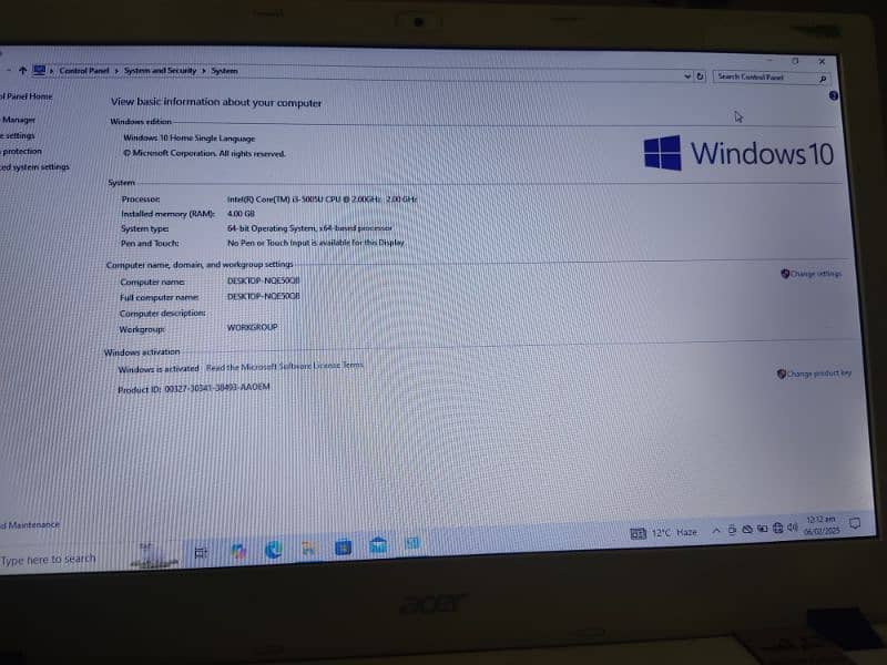 Core i3 laptop 4GB Ram 120 SSD 5 Generation Acer Company 14