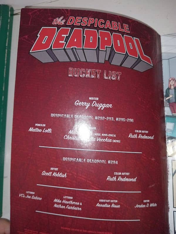 THE DESPICIBLE DEADPOOL BUCKET LIST COMIC ORIGINAL 2